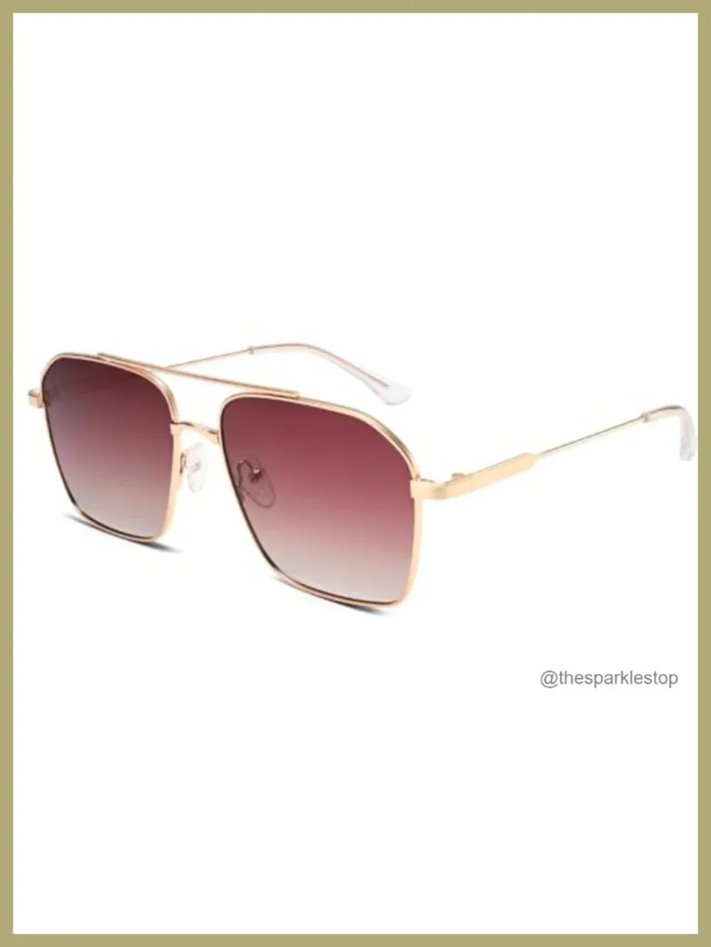 Retro Oversized Square Aviator Sunglasses Metal Frame UV400 Polarized